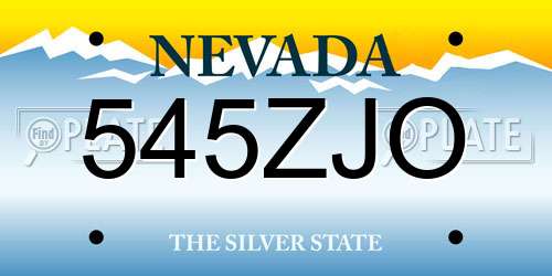 545ZJO Nevada License Plate