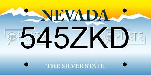 545ZKD Nevada License Plate