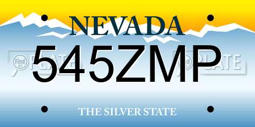 545ZMP Nevada License Plate