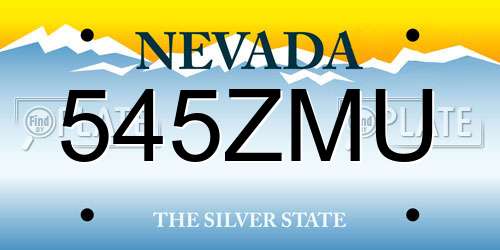 545ZMU Nevada License Plate