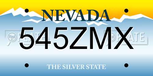 545ZMX Nevada License Plate