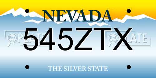 545ZTX Nevada License Plate
