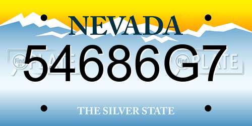 54686G7 Nevada License Plate