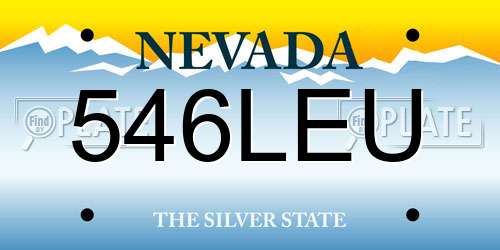 546LEU Nevada License Plate