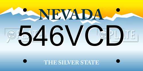 546VCD Nevada License Plate