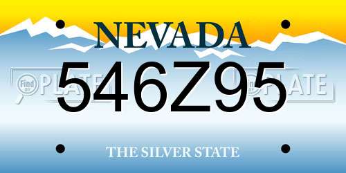 546Z95 Nevada License Plate