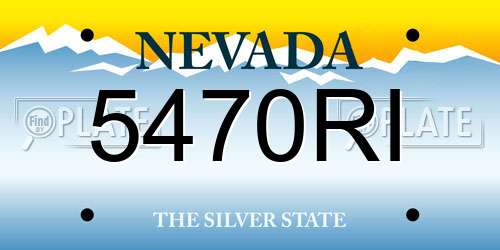 5470RI Nevada License Plate