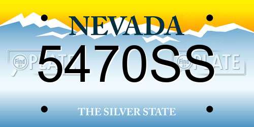 5470SS Nevada License Plate