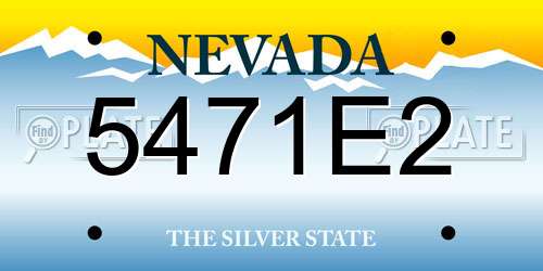 5471E2 Nevada License Plate