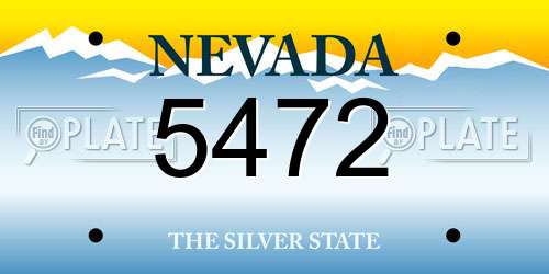 5472 Nevada License Plate