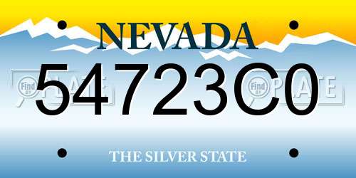 54723C0 Nevada License Plate