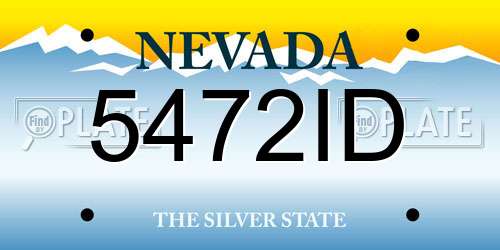 5472ID Nevada License Plate
