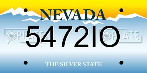 5472IO Nevada License Plate