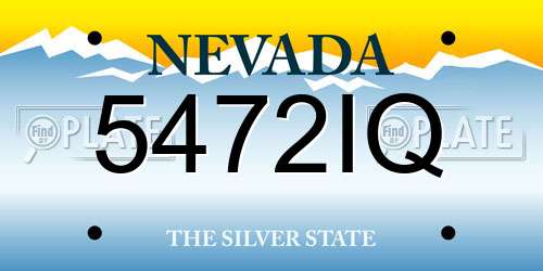 5472IQ Nevada License Plate