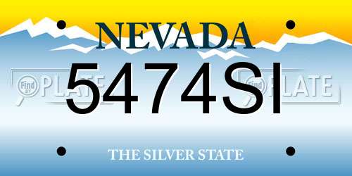 5474SI Nevada License Plate