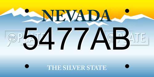 5477AB Nevada License Plate