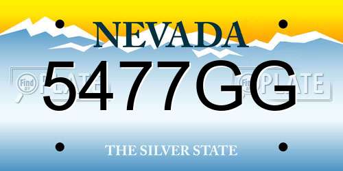 5477GG Nevada License Plate