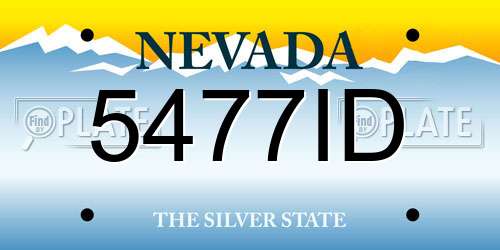5477ID Nevada License Plate