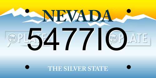 5477IO Nevada License Plate