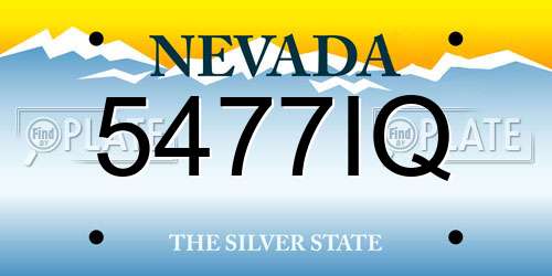 5477IQ Nevada License Plate