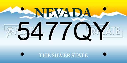 5477QY Nevada License Plate