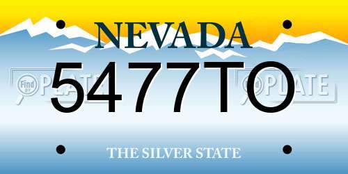 5477TO Nevada License Plate