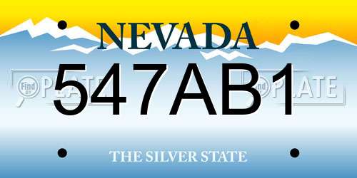 547AB1 Nevada License Plate