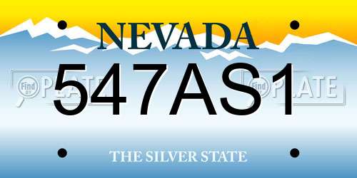 547AS1 Nevada License Plate