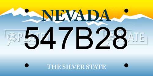 547B28 Nevada License Plate