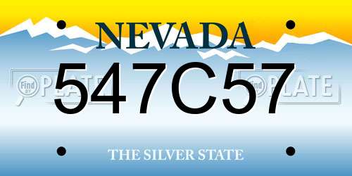 547C57 Nevada License Plate