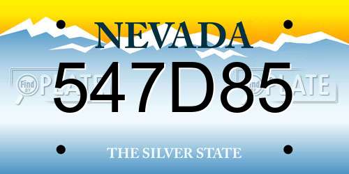 547D85 Nevada License Plate