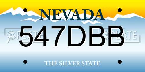 547DBB Nevada License Plate