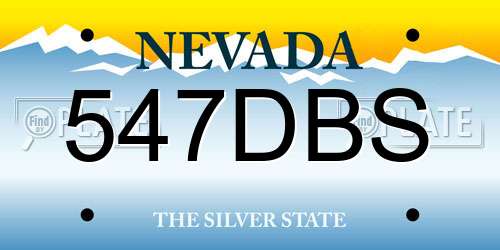 547DBS Nevada License Plate