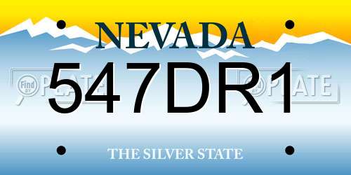 547DR1 Nevada License Plate