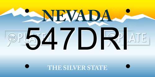547DRI Nevada License Plate