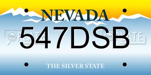 547DSB Nevada License Plate