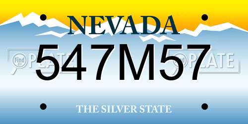 547M57 Nevada License Plate