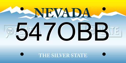 547OBB Nevada License Plate
