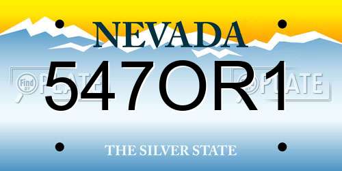 547OR1 Nevada License Plate
