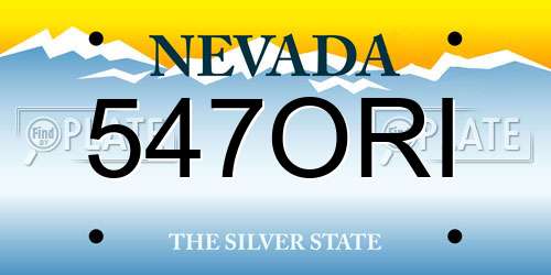 547ORI Nevada License Plate