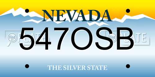547OSB Nevada License Plate