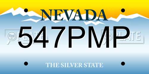 547PMP Nevada License Plate