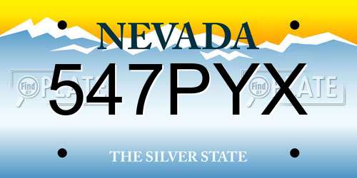547PYX Nevada License Plate