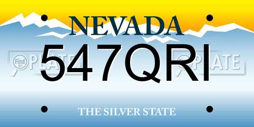 547QRI Nevada License Plate