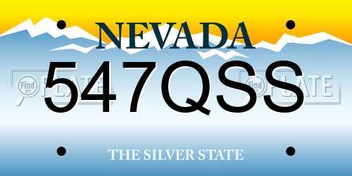 547QSS Nevada License Plate