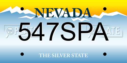547SPA Nevada License Plate