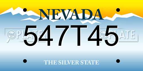 547T45 Nevada License Plate