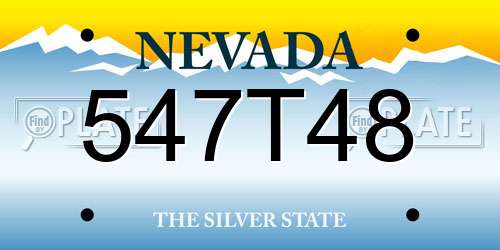 547T48 Nevada License Plate