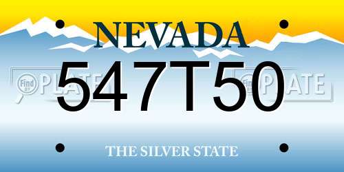 547T50 Nevada License Plate