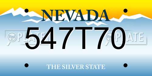 547T70 Nevada License Plate